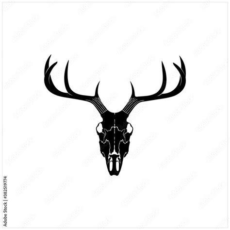 Silhouette Skull Head Deer Buck Antler Vector Logo Design Inspiration ...