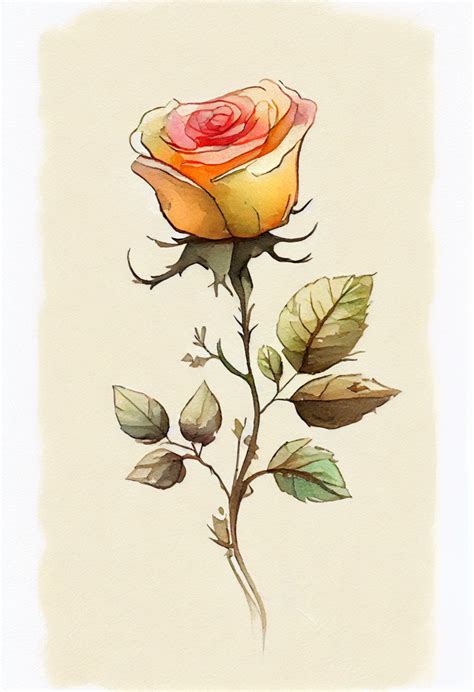 Watercolor Drawing of a Rose » Зумипик