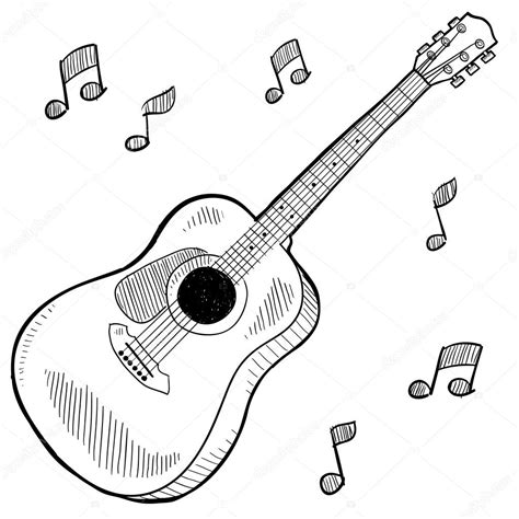 Acoustic guitar sketch — Stock Vector © lhfgraphics #14136043