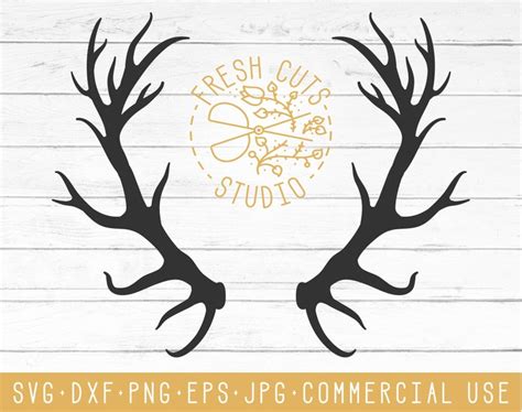 Antler Silhouette SVG Cut Files Cricut Cameo Vinyl Shirt | Etsy