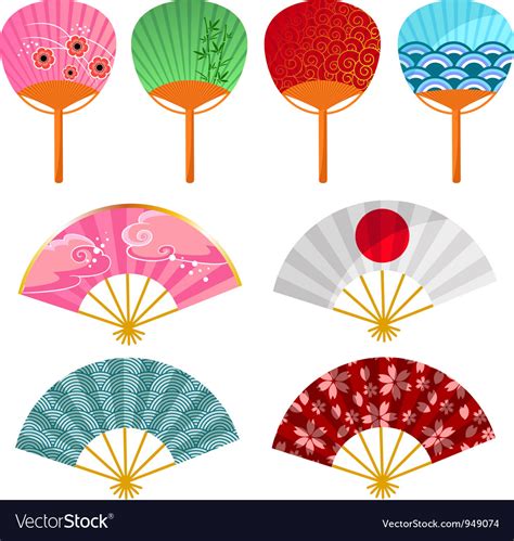 Japanese fans Royalty Free Vector Image - VectorStock