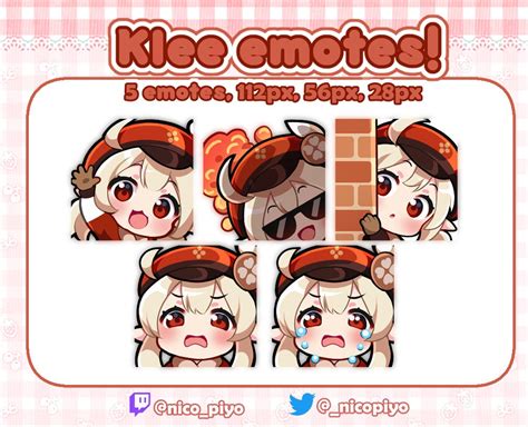 Genshin Impact Klee Emotes for Twitch and Discord - Etsy