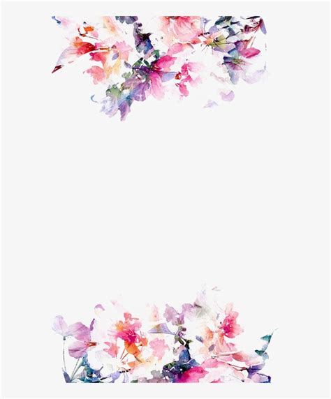 Watercolor Flower Border Clip Art