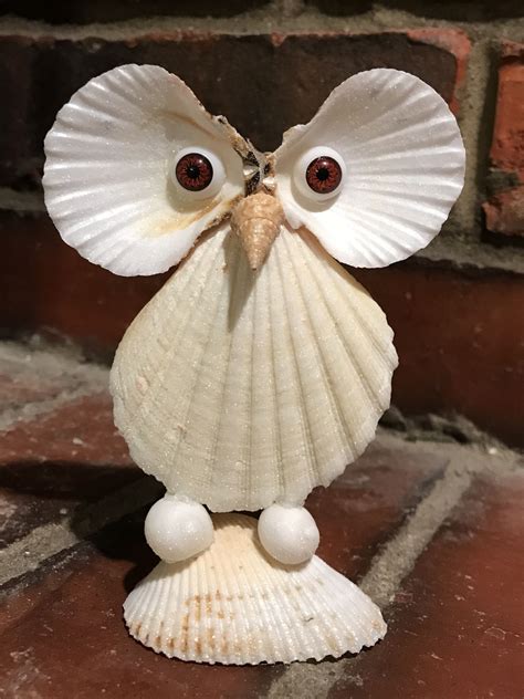 Seashell Owl | Seashell crafts, Shell crafts, Shell crafts diy