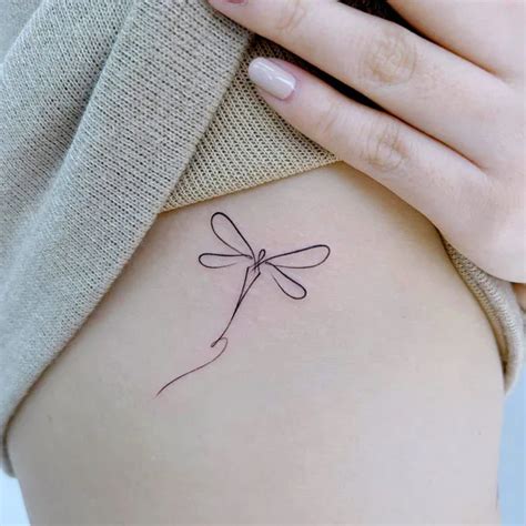 Simple Black Dragonfly Tattoo