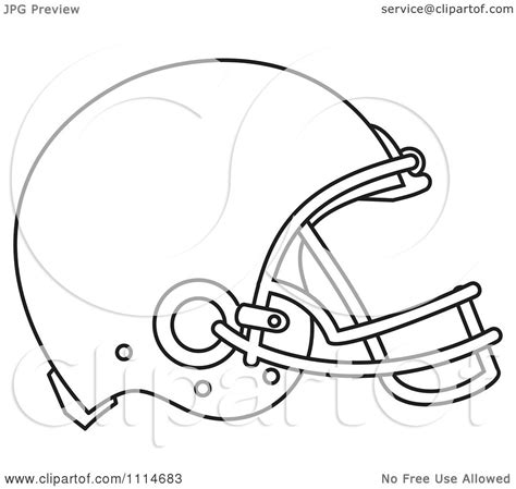 Clipart Outlined American Football Sports Helmet In Profile - Royalty ...