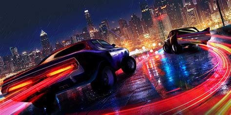 Car Drifting Neon Lights 4k Wallpaper,HD Artist Wallpapers,4k ...