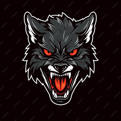 Premium Vector | Wolf mascot gaming logo design template