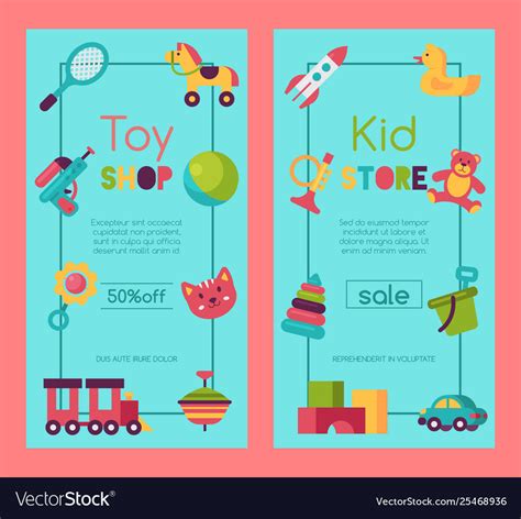 Baby toy shop banner in flat cartoon style kids Vector Image