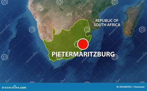 Geolocation of the City of Pietermaritzburg on the Map Stock Footage ...