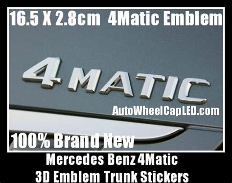 Mercedes Benz 4Matic Chrome Silver Emblems Letters Rear Trunk Stickers ...