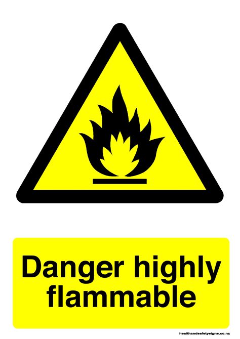 Danger highly flammable warning sign - Health and Safety Signs