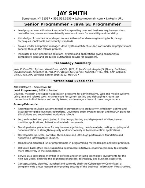 Programmer Resume Template | Monster.com