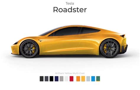 Tesla Roadster paint colors imagined in new interactive configurator