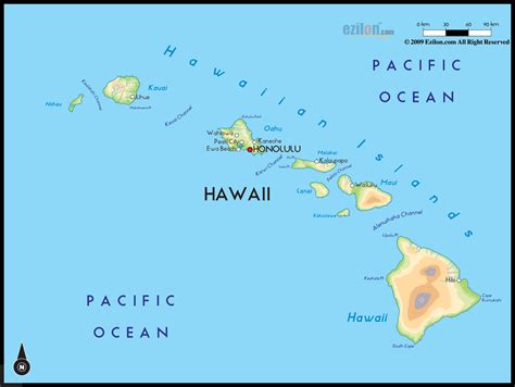 Printable Map Of Hawaiian Islands With Names