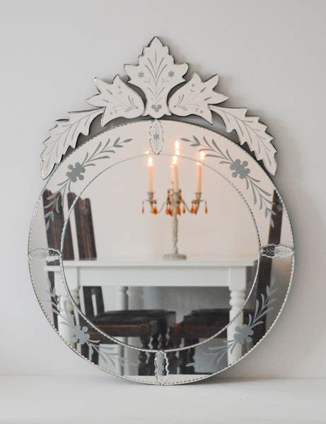 Vintage Venetian Style Wall Mirror, Large Round Decorative Mirror ...