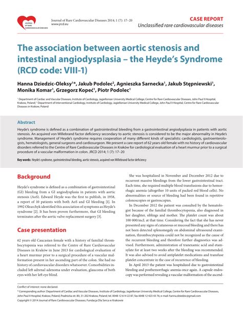 (PDF) The association between aortic stenosis and intestinal ...