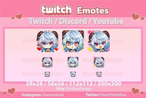 Ganyu Genshin Impact Emotes Ganyu Emote Ganyu Chibi | Etsy in 2022 ...