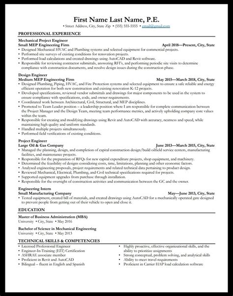 Professional Engineer Resume Sample - Good Resume Examples