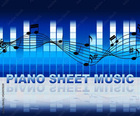 Piano Sheet Music Notes Shows Musical Notation Stock Illustration ...