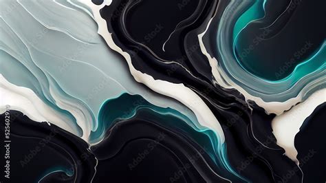 Abstract 4k wallpaper. Liquid fluid, black dark marble, obsidian, with ...