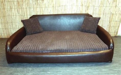 Zippy Faux Leather Sofa Pet Dog Bed - Extra Large - Brown