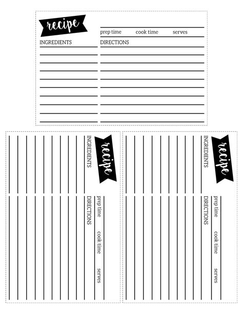 Free Recipe Card Template Printable - Paper Trail Design