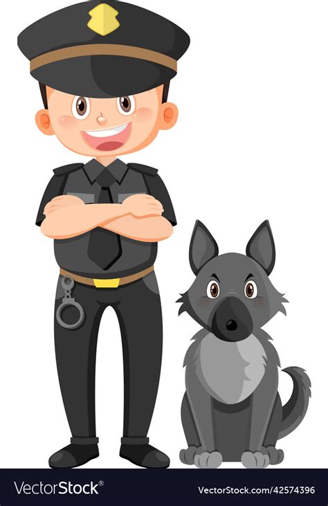 Police Dog Cartoon Character