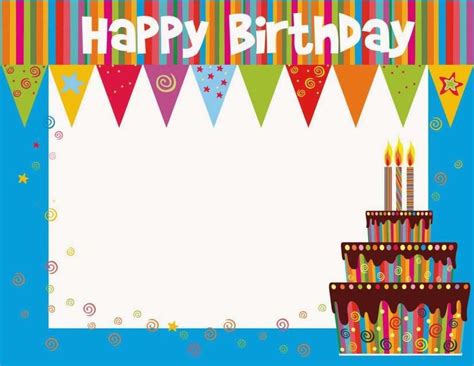 Happy Birthday Blank Card Template - Cards Design Templates