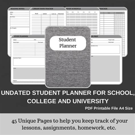 Printable Student Planner Printable Planner School Planner - Etsy