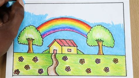 Rainbow Nature Easy Scenery Drawing - Here presented 63+ natural ...