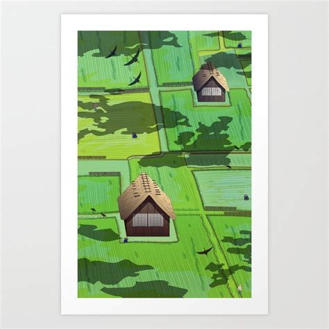 Rice paddy field Art Print by noeldelmar - X-Small | Art prints, Rice ...