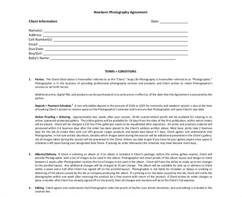 Birth Photography Contract Template