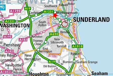 Sunderland Map - United Kingdom