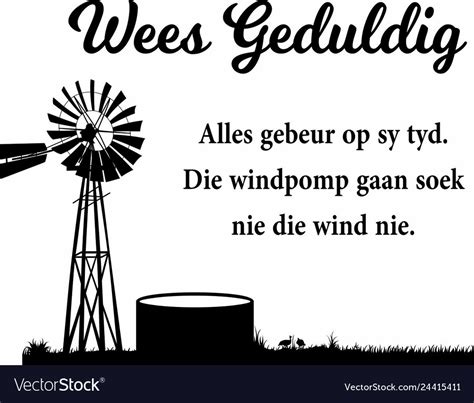 Wees geduldig windpomp Royalty Free Vector Image