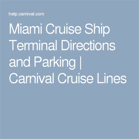 Miami Cruise Terminal Guide