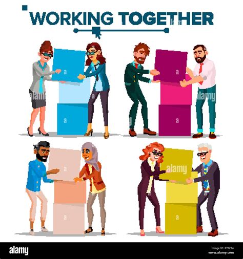 Working Together Concept Vector. Communication, Cooperation ...