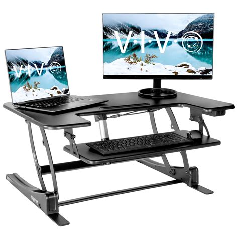 VIVO Black Electric Height Adjustable Stand up Desk Converter | Sit to ...