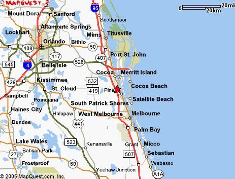 Map Of Cocoa Beach Florida Area | Florida Map 2018