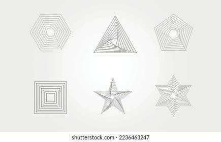 Set Abstract Outline Shapes Thin Lines Stock Vector (Royalty Free ...