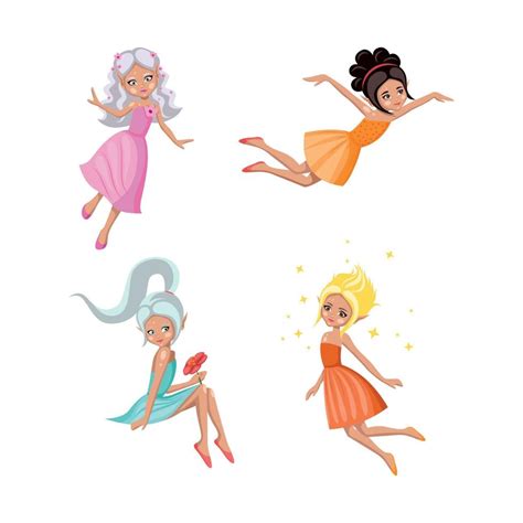 Collection of cute fairies 12978983 Vector Art at Vecteezy