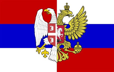 Wallpaper Flag, Tricolor, Coat of arms, Russia, Serbia, Brotherhood ...