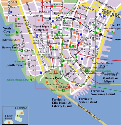 Map Of Lower Manhattan New York City - Pooh Ulrika