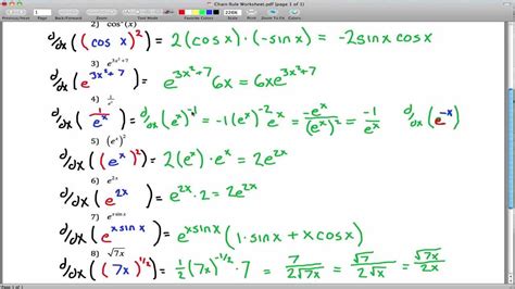 Chain Rule Derivatives Worksheet Rule Calculus