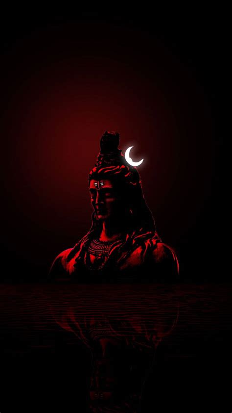 Download Lord Shiva Hd In Red Light Wallpaper | Wallpapers.com