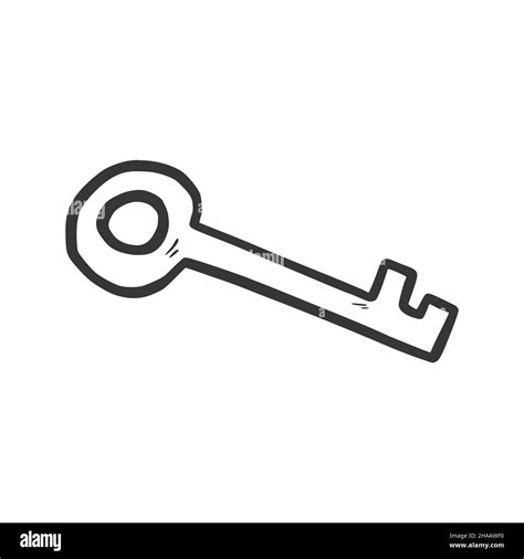 Key doodle icon. Hand drawn doodle sketch style. Drawing line simple ...