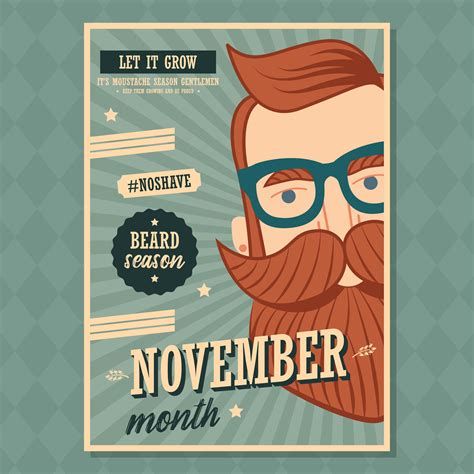 No shave November poster design 694066 Vector Art at Vecteezy