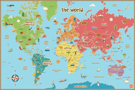 world map kids printable