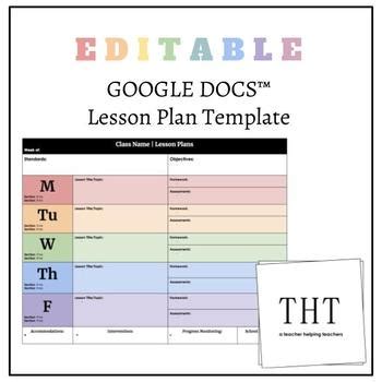 {Editable} Google Docs Lesson Plan Template by a teacher helping teachers