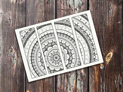 Downloadable Mandala Bookmarks. Printable Digital Download. - Etsy